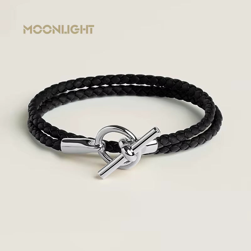 Moonlight Klassische Doppelschicht Leder Armbänder für Damen