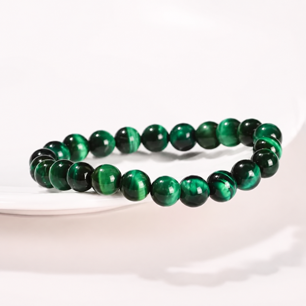 Grün gefärbtes Tigerauge Steinperlen Armband für Frauen und Männer Yoga Heilung handgemachtes Seilarmband