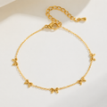 Klassisches goldfarbenes Schleifenarmband für Damen aus hochwertigem Edelstahl mit eleganter Rolo Kette