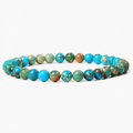 Natürliche blaue Chalcedon Steinarmbänder mit 6 mm Perlen