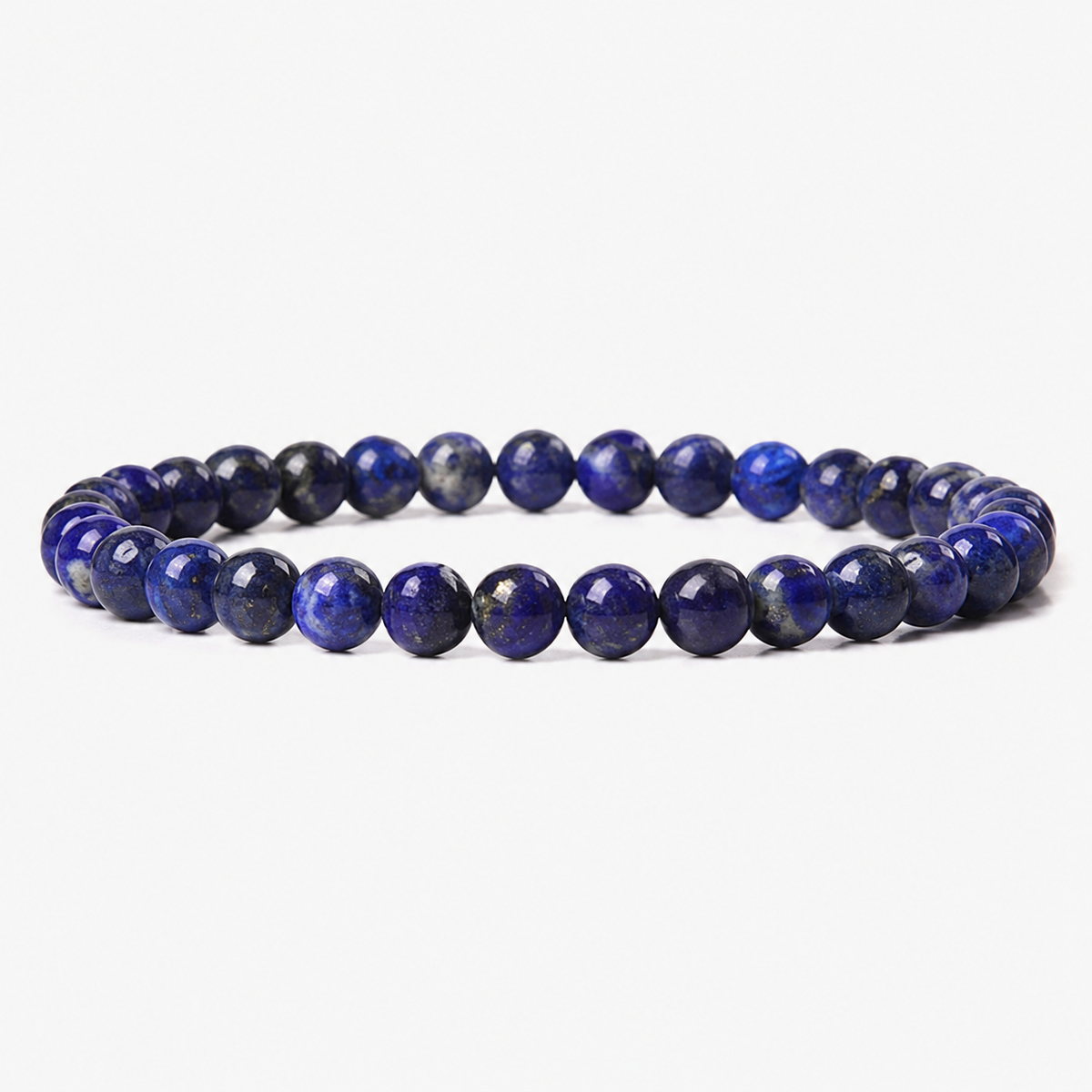 Natürliche blaue Chalcedon Steinarmbänder mit 6 mm Perlen