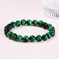 Grün gefärbtes Tigerauge Steinperlen Armband für Frauen und Männer Yoga Heilung handgemachtes Seilarmband