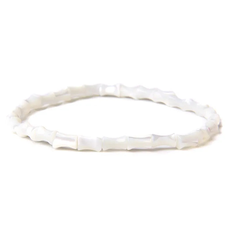 Strand‑Armband aus natürlicher Perlmutt‑Muschel