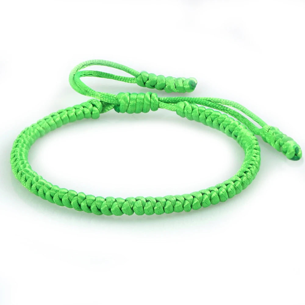 Grünes handgeflochtenes Fadenarmband für Damen und Herren