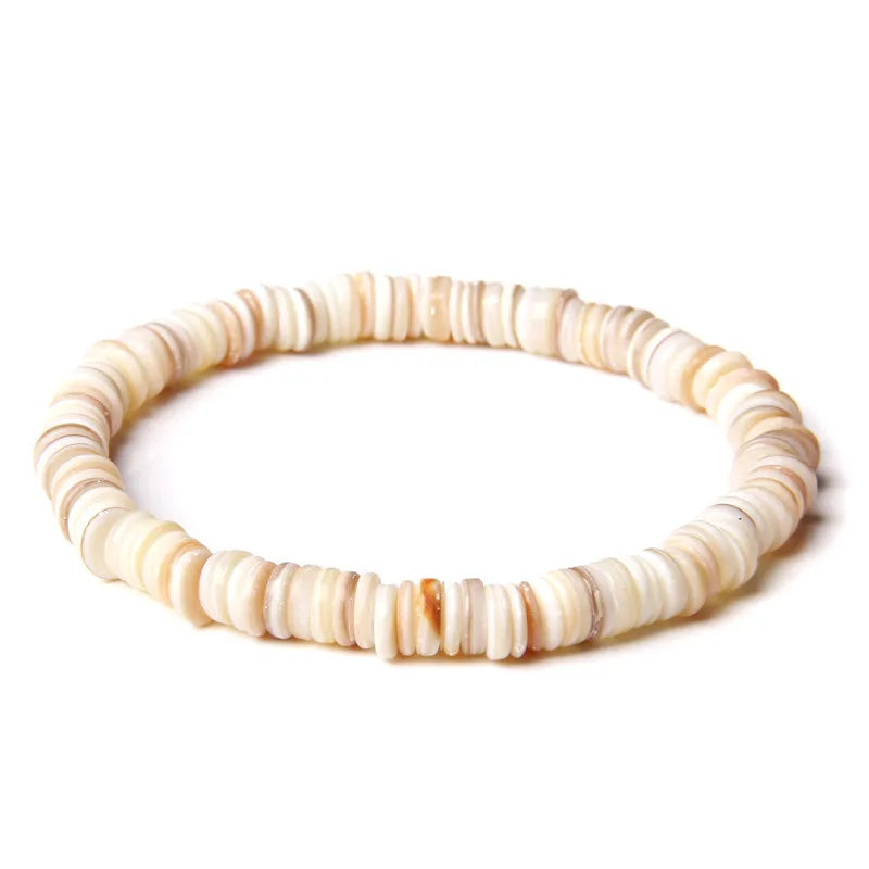 Strand‑Armband aus natürlicher Perlmutt‑Muschel