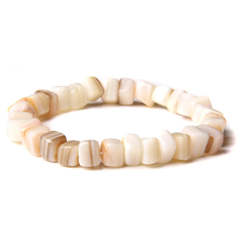 Strand‑Armband aus natürlicher Perlmutt‑Muschel