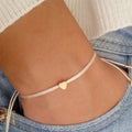 Böhmisches Seilarmband mit poliertem Herz‑Charm