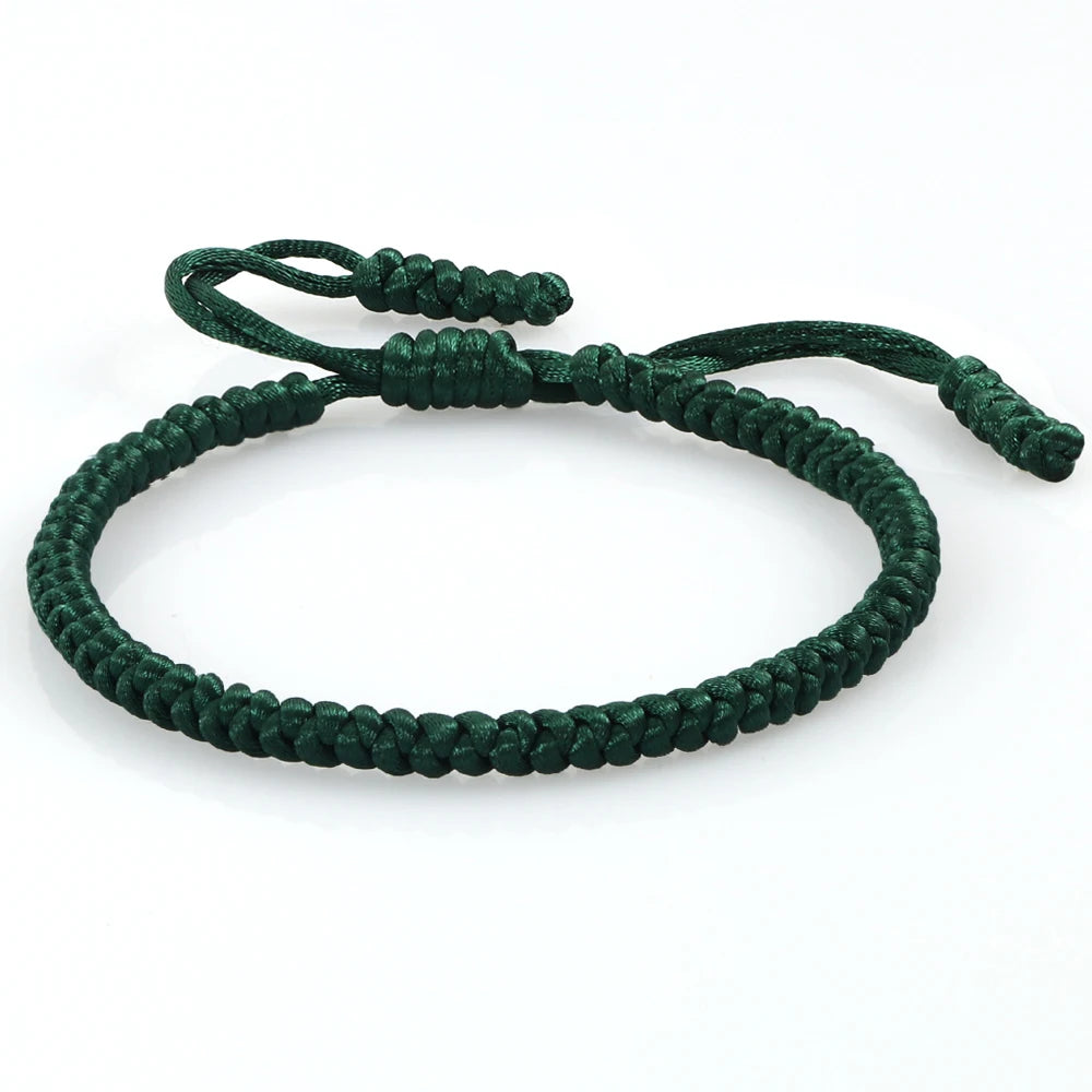 Grünes handgeflochtenes Fadenarmband für Damen und Herren