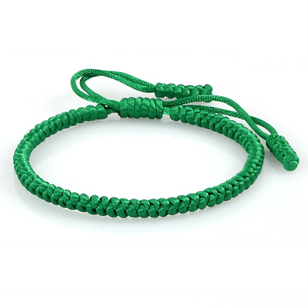 Grünes handgeflochtenes Fadenarmband für Damen und Herren