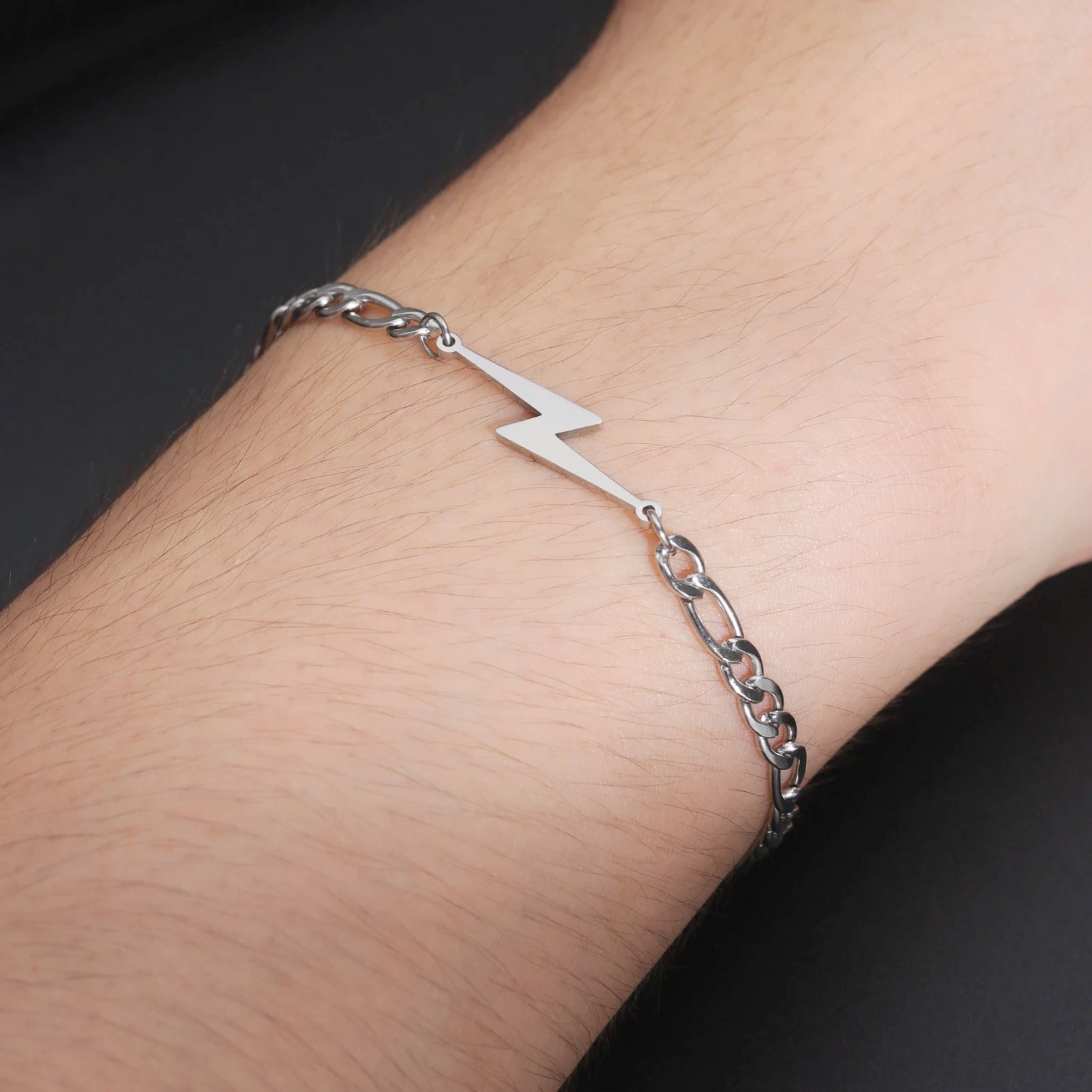 Blitz Charme Armband Für Männer Edelstahl Armband
