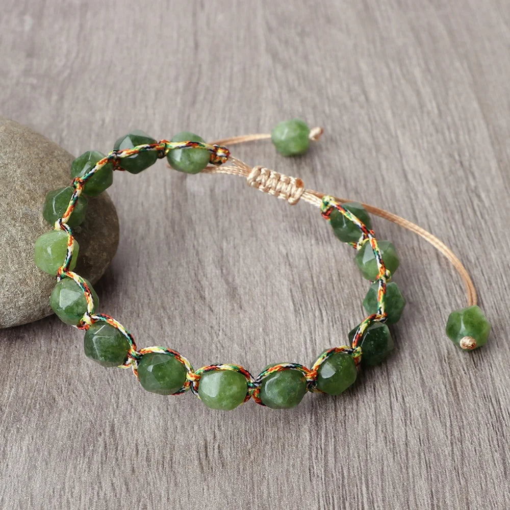 Naturstein‑Armband mit facettiertem Achat