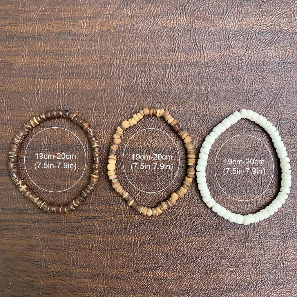 Dreiteiliges Armband Set Surfer Style mit Perlen für den Sommer
