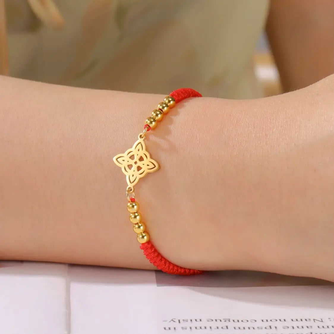 LIKGREAT Halloween Hexenknoten‑Armband, Verstellbares Rope‑Armband aus Edelstahl