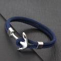 Blaues Armband mit Seemannshaken als Verschluss