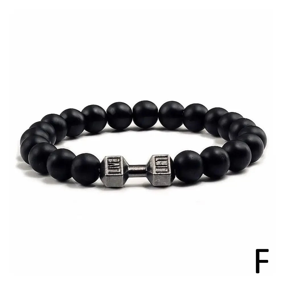 Natürliches schwarzes Vulkangestein-Armband