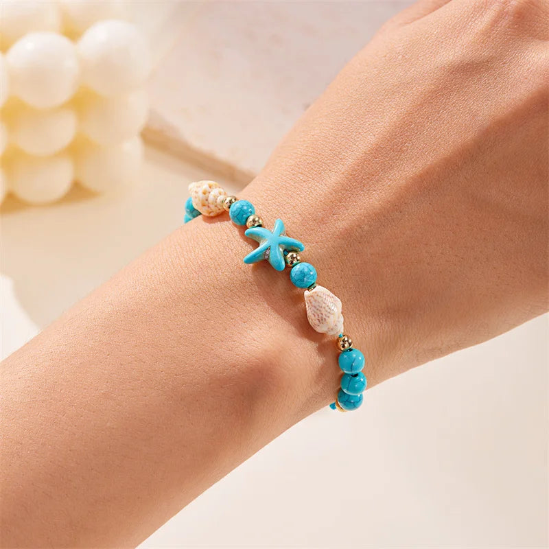 Sommerliches Muschel‑Perlenarmband