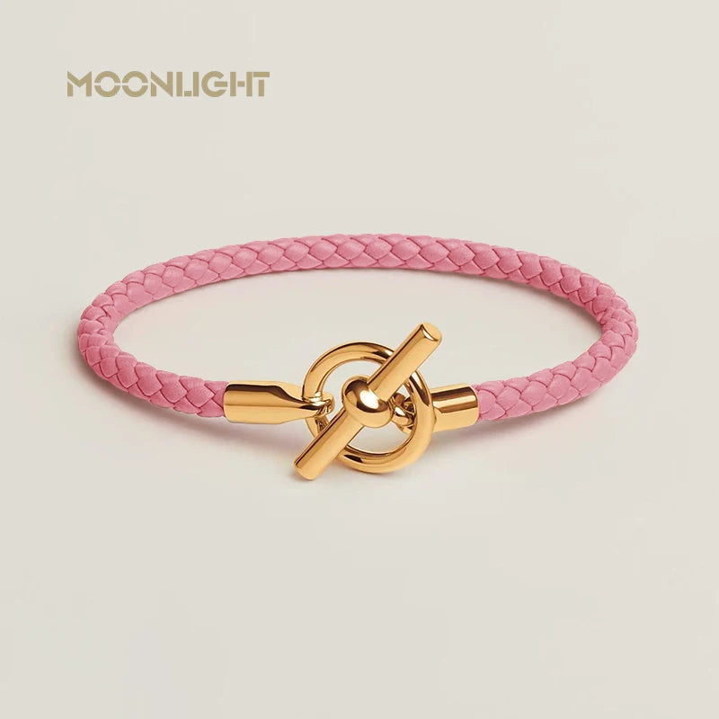 Klassisches Damen Lederarmband von MOONLIGHT mit goldenem OT Verschluss