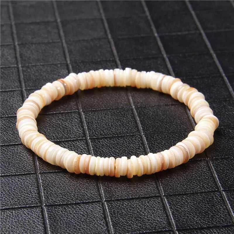 Strand‑Armband aus natürlicher Perlmutt‑Muschel