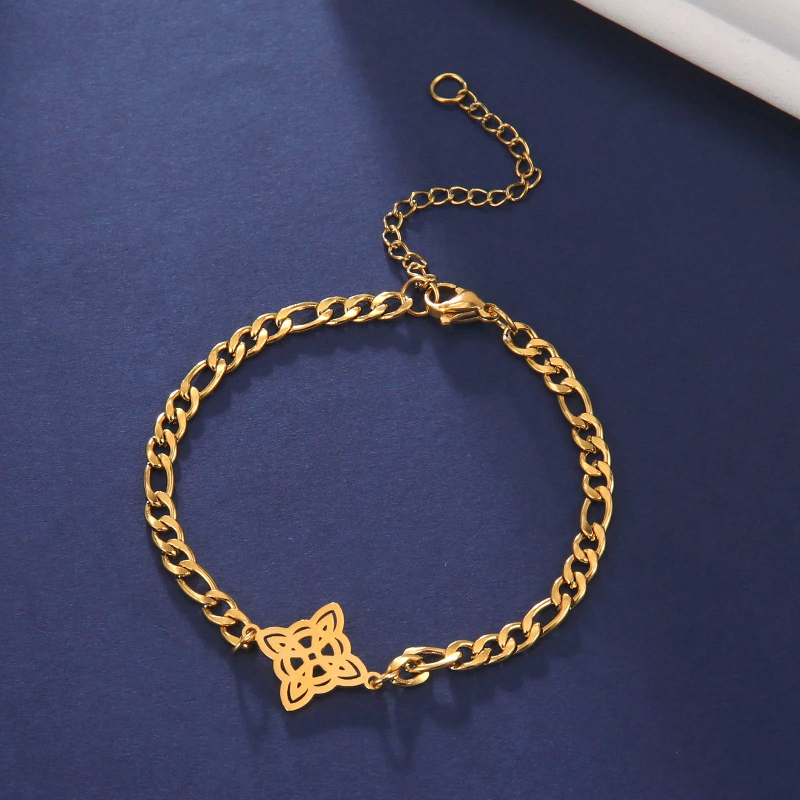 LIKGREAT Halloween Hexenknoten‑Armband, Verstellbares Rope‑Armband aus Edelstahl