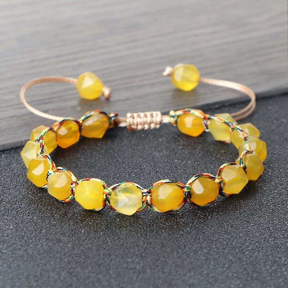 Naturstein‑Armband mit facettiertem Achat