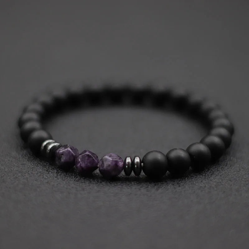 Herrenarmband aus schwarzem Onyx mit Tigerauge & Sodalith
