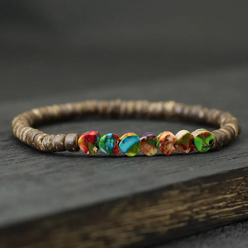 Boho‑Armband aus Kaiserstein & Holz
