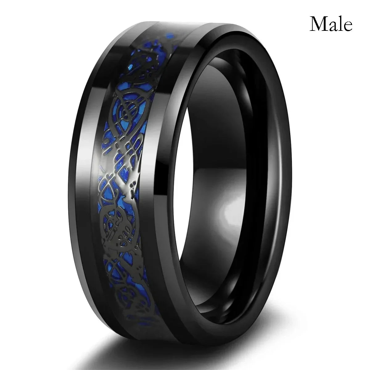 Modische Paarringe, elegant mit Herzmotiv und blauen Zirkon-Rhinestones