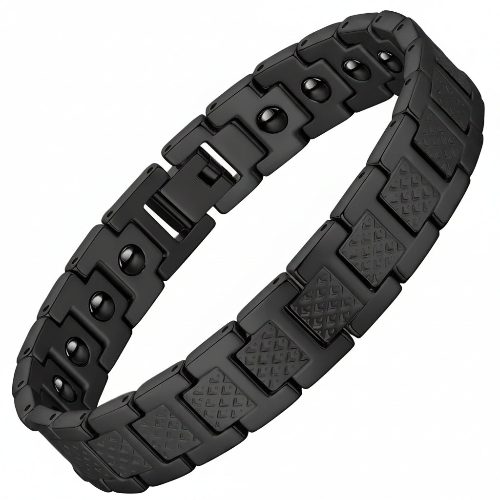 Premium‑Armband aus Titanstahl mit markanter Krokodil‑Gliederkette