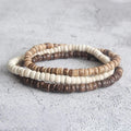 Dreiteiliges Armband Set Surfer Style mit Perlen für den Sommer