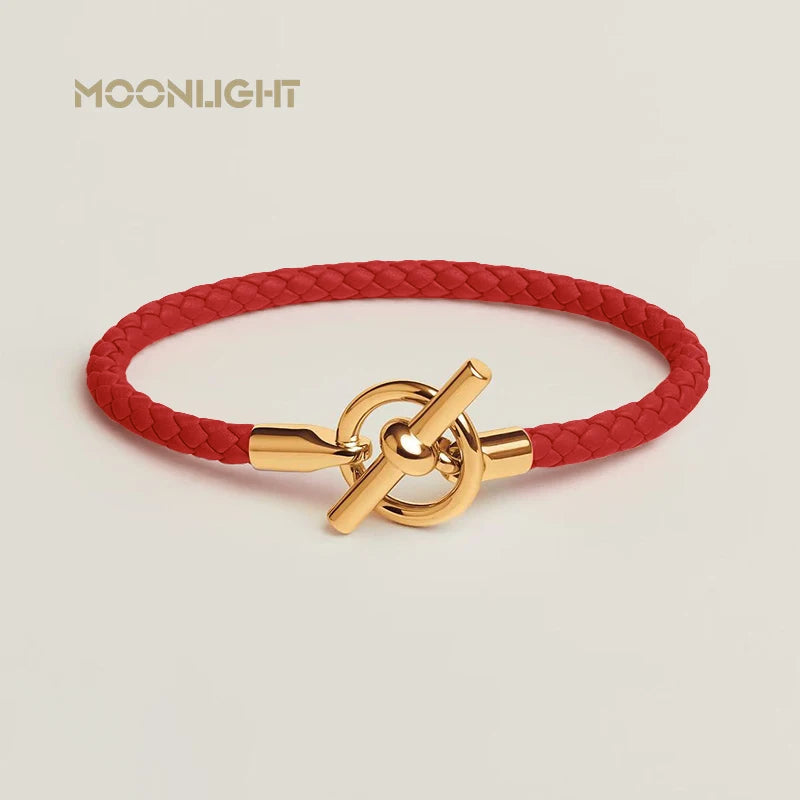 Klassisches Damen Lederarmband von MOONLIGHT mit goldenem OT Verschluss
