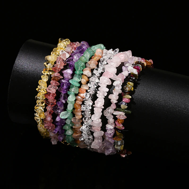 Naturstein-Armband mit Kristall-Splitperlen
