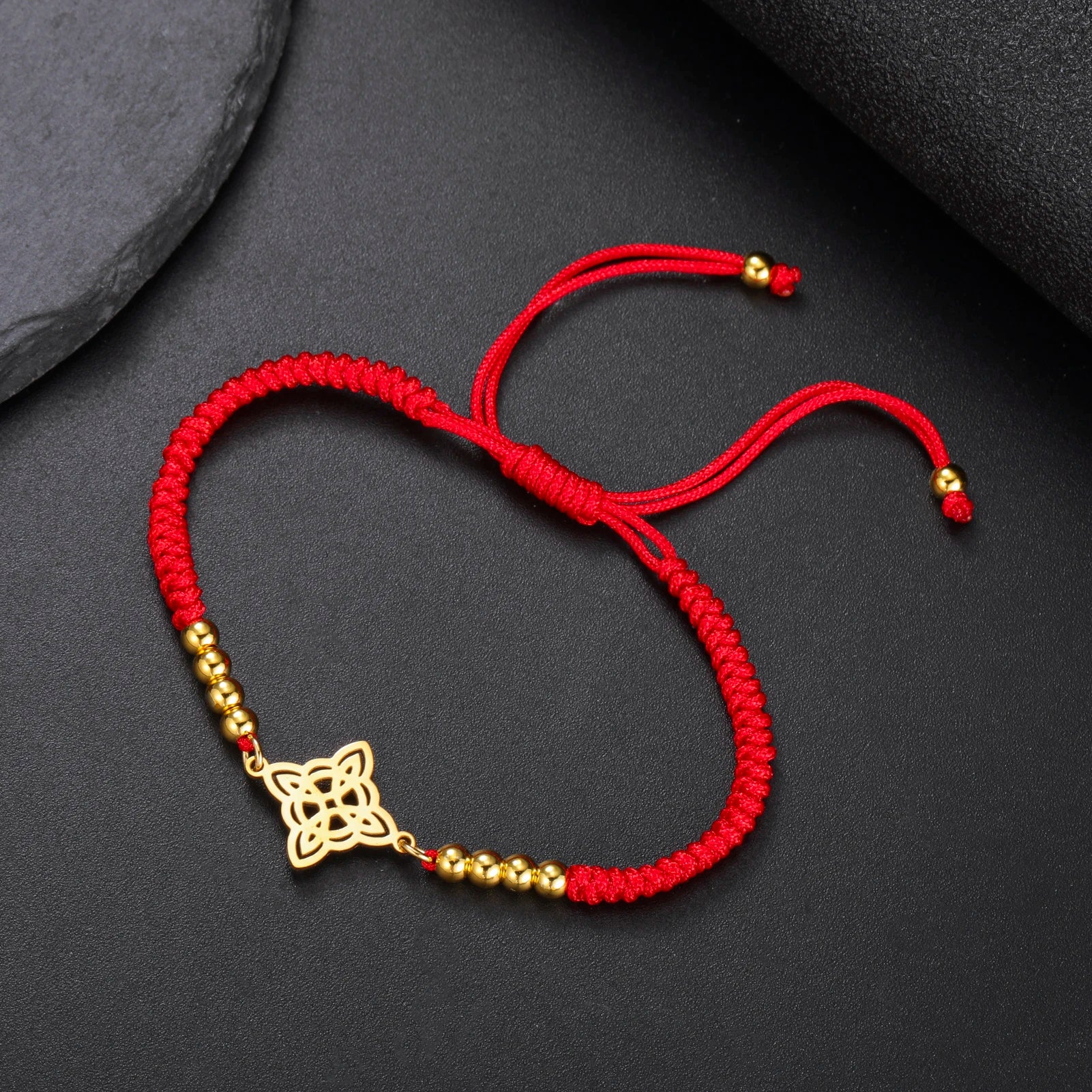 LIKGREAT Halloween Hexenknoten‑Armband, Verstellbares Rope‑Armband aus Edelstahl
