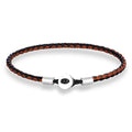 Geflochtenes Lederarmband mit Edelstahl‑Knopf