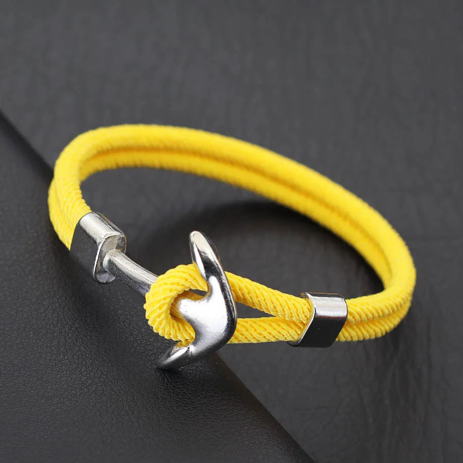 Blaues Armband mit Seemannshaken als Verschluss