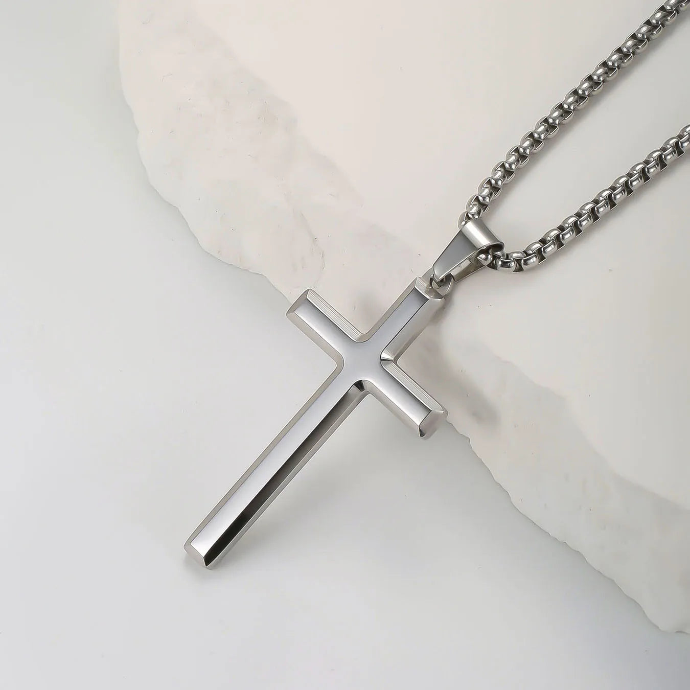 Jesus-Kreuz, spiritueller Schmuck für Männer aus Edelstahl