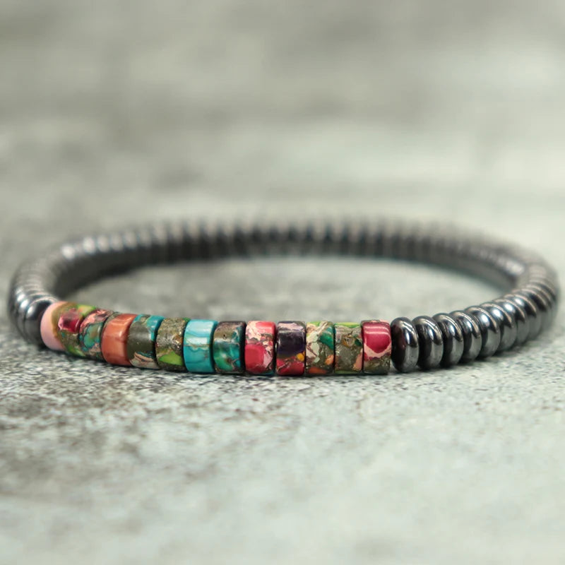 Boho‑Armband aus Kaiserstein & Holz