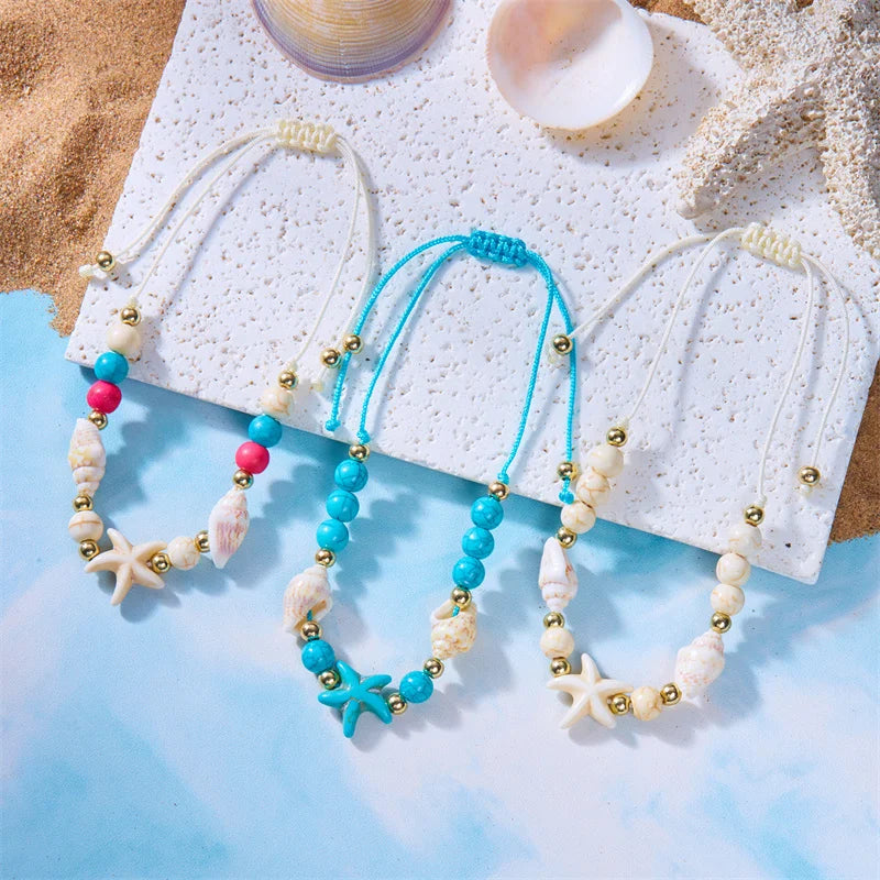 Sommerliches Muschel‑Perlenarmband