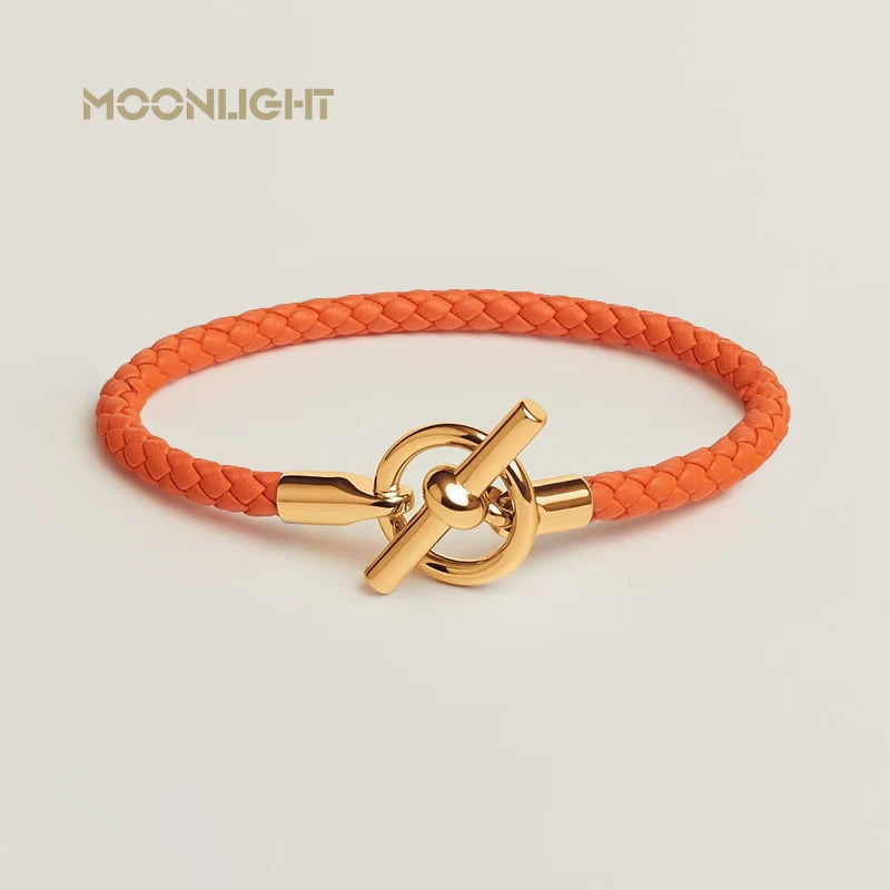 Klassisches Damen Lederarmband von MOONLIGHT mit goldenem OT Verschluss
