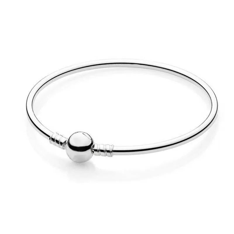 925 Sterling-Silber Damenarmband mit Herz-Kreis-Design