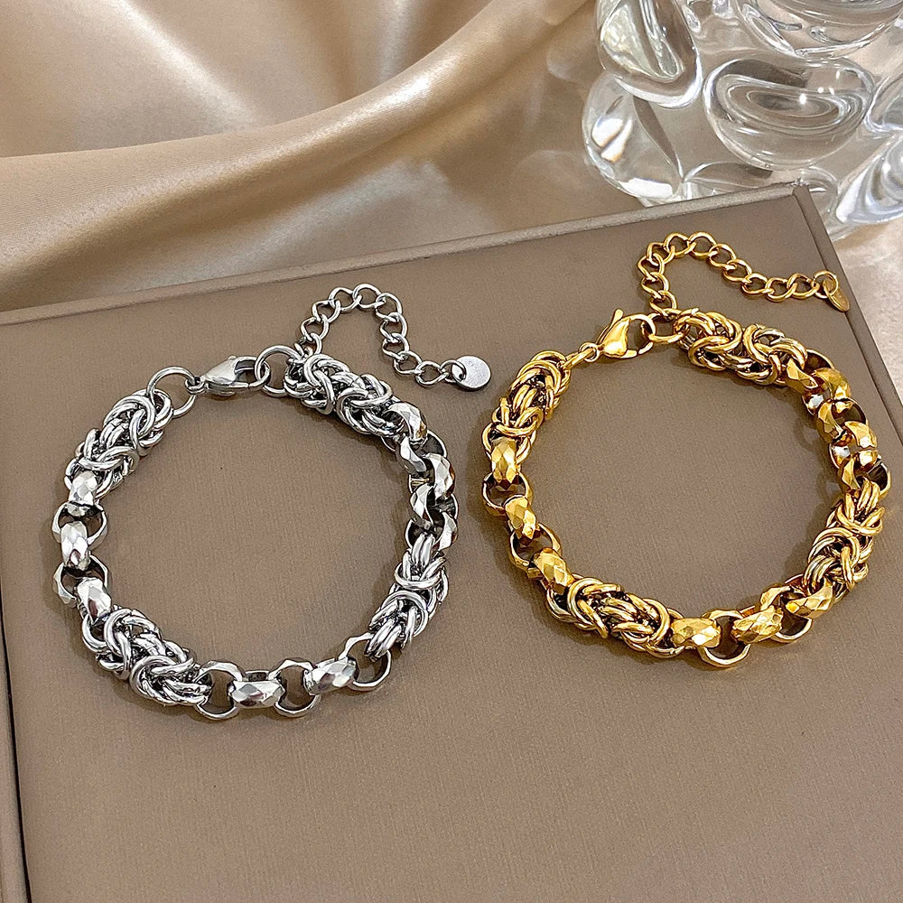 Punk Twist Knoten‑Armband aus Edelstahl