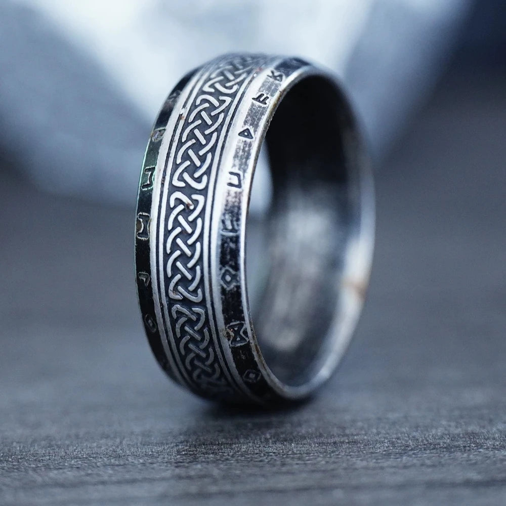 Wikinger-Runenring aus Edelstahl