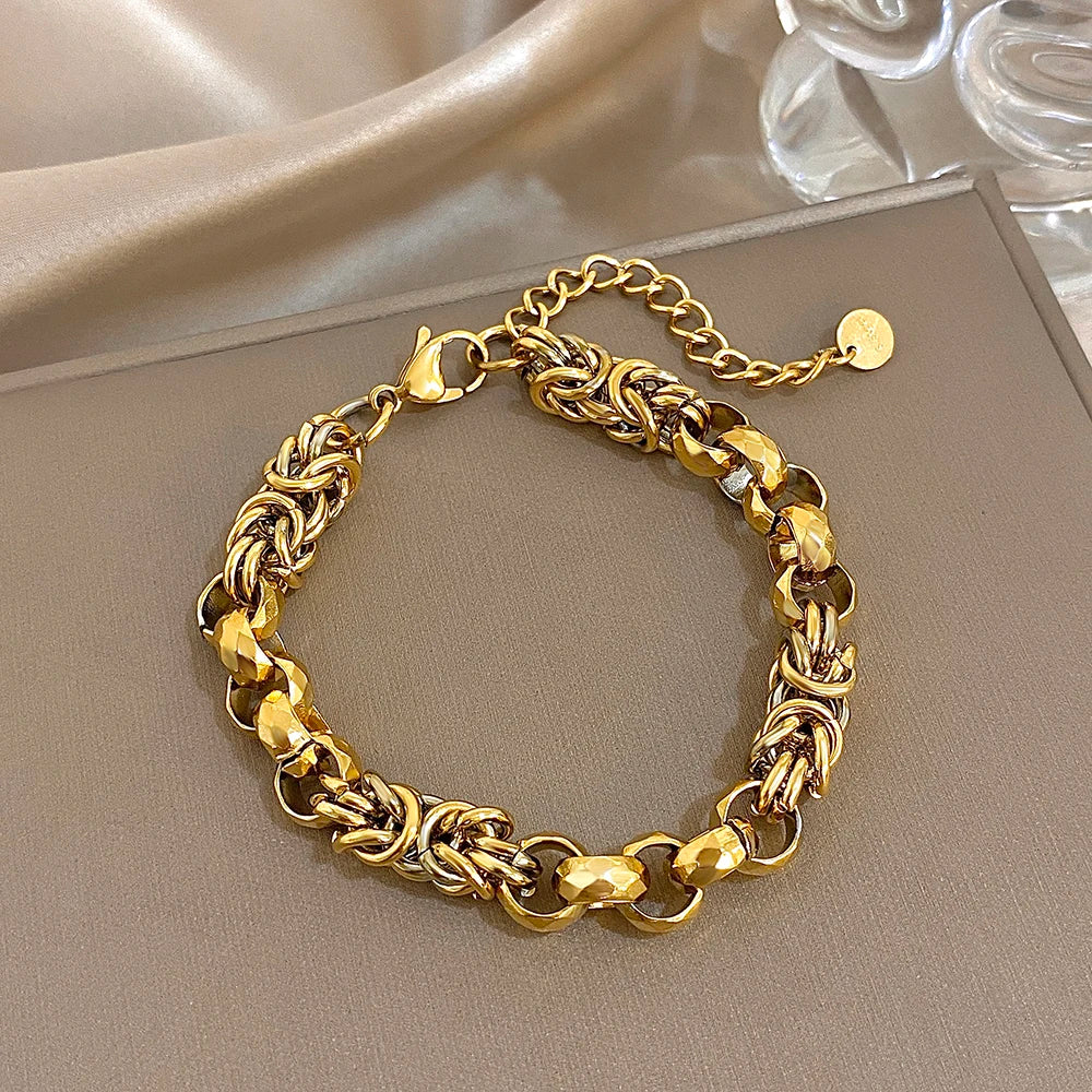 Punk Twist Knoten‑Armband aus Edelstahl