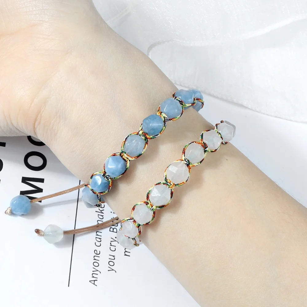 Naturstein‑Armband mit facettiertem Achat