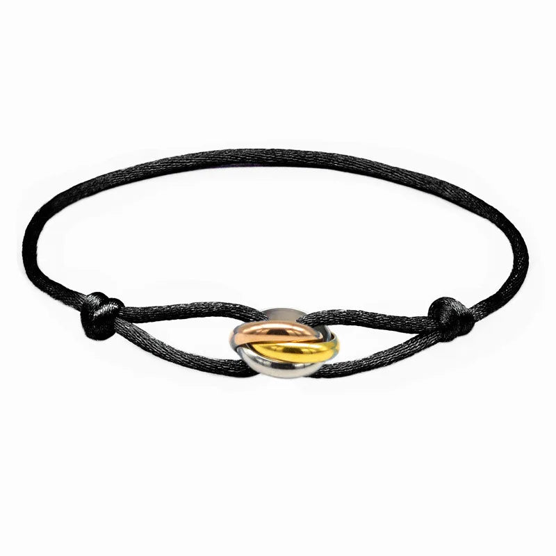 Glücks-Perlenarmband mit Edelstahl-Ringen und dekorativen Perlen