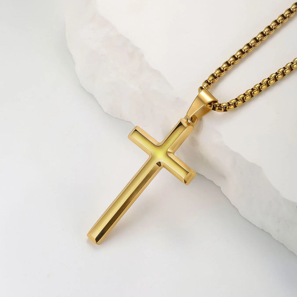 Jesus-Kreuz, spiritueller Schmuck für Männer aus Edelstahl