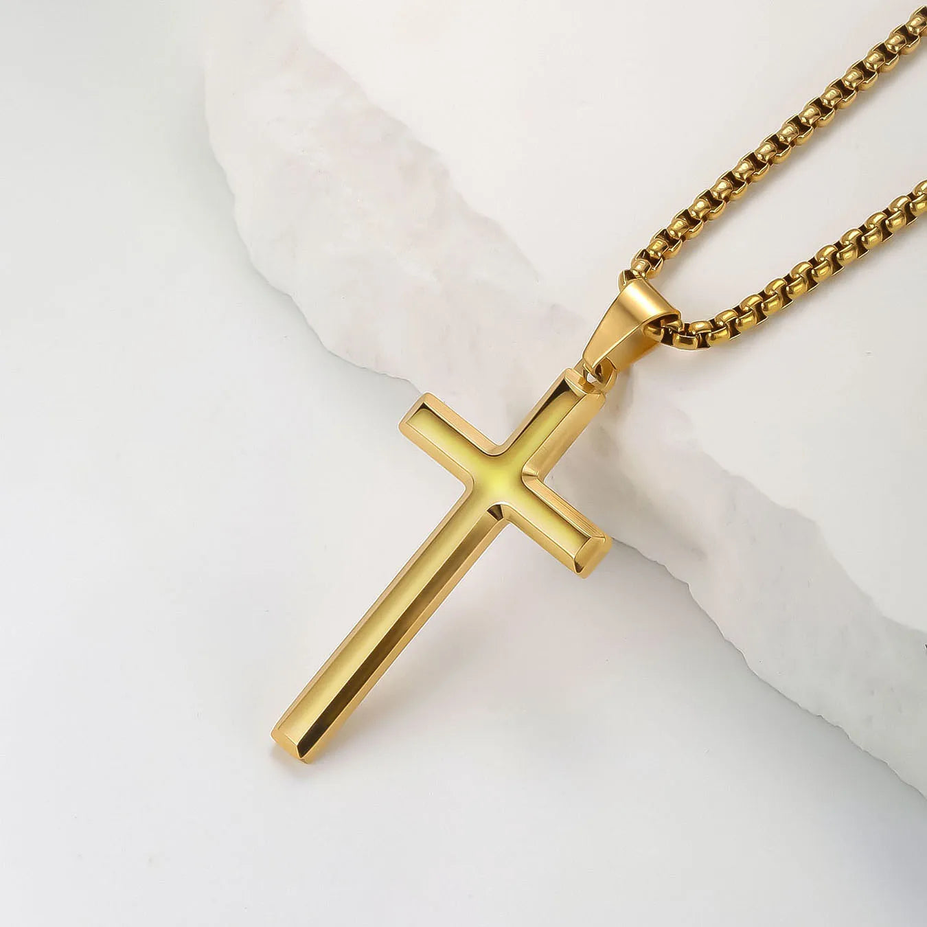 Jesus-Kreuz, spiritueller Schmuck für Männer aus Edelstahl