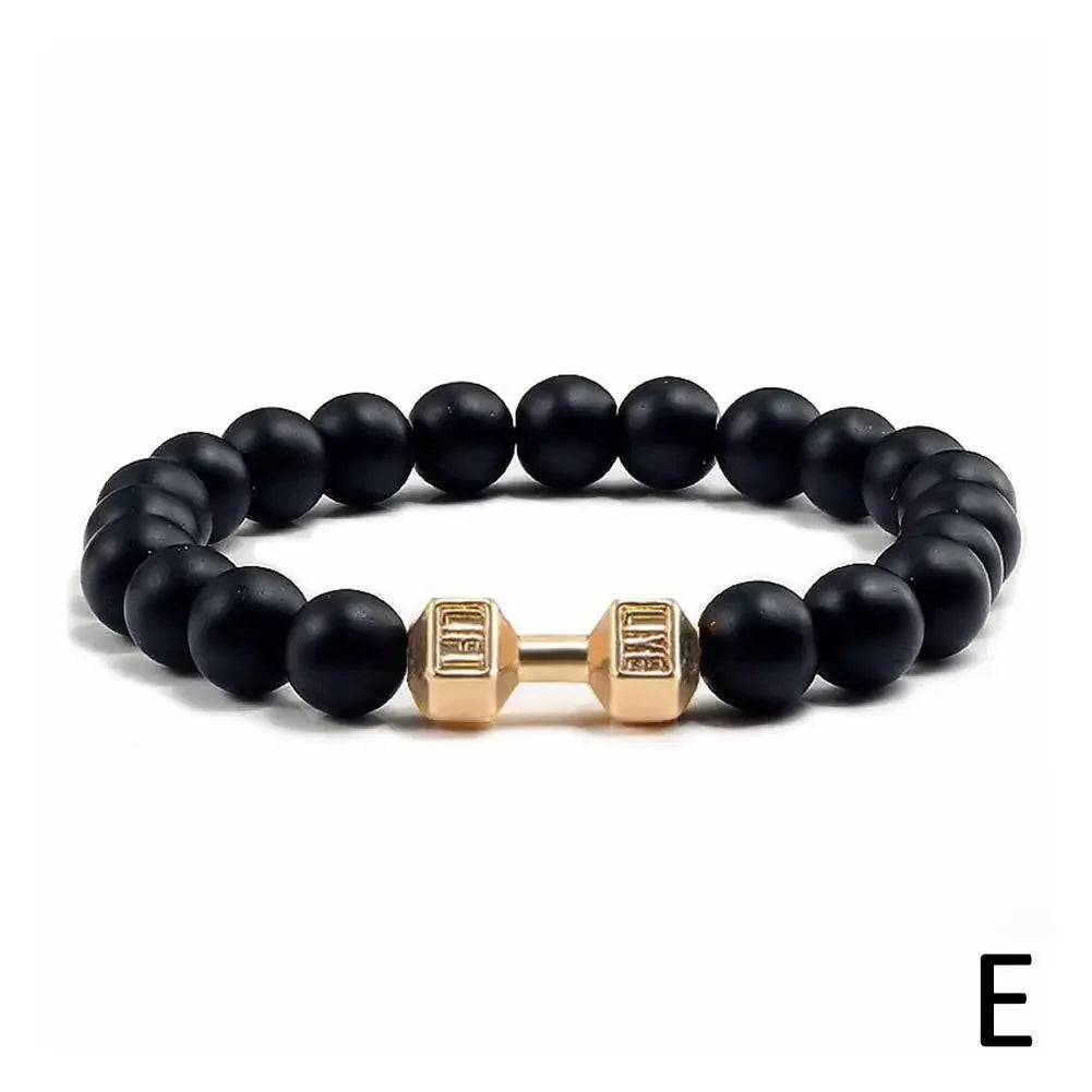 Natürliches schwarzes Vulkangestein-Armband