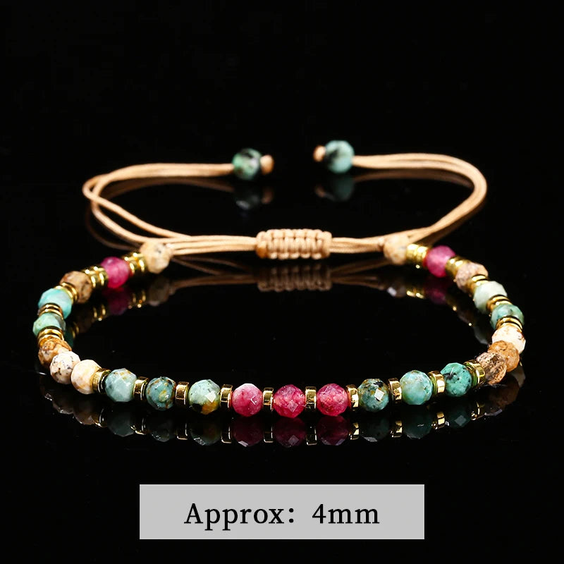 Geflochtenes Damenarmband aus afrikanischen Naturstein