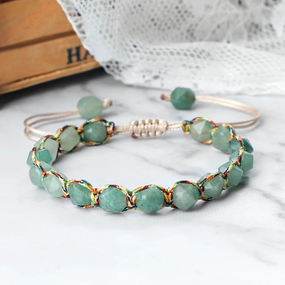 Naturstein‑Armband mit facettiertem Achat