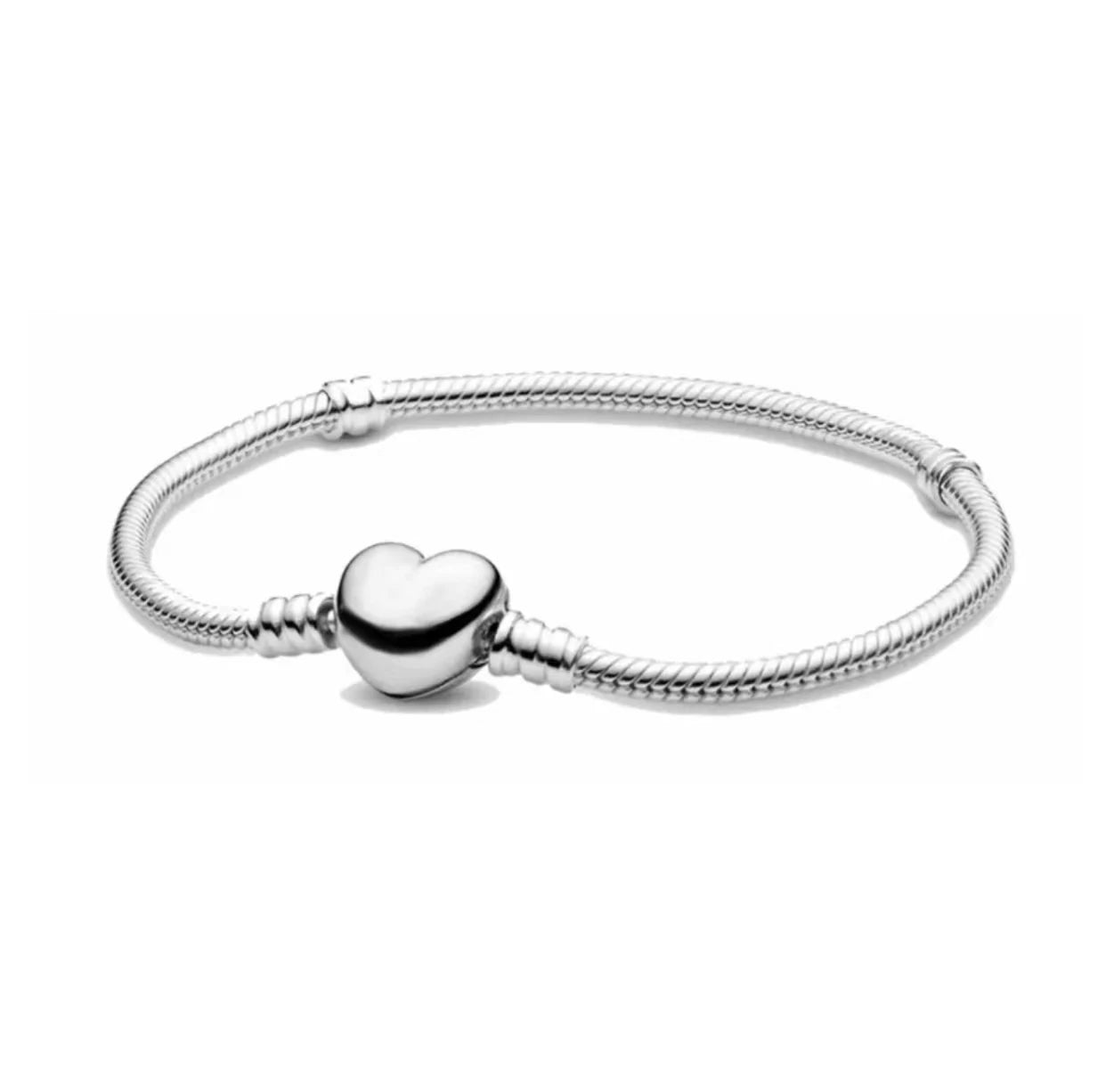 925 Sterling-Silber Damenarmband mit Herz-Kreis-Design
